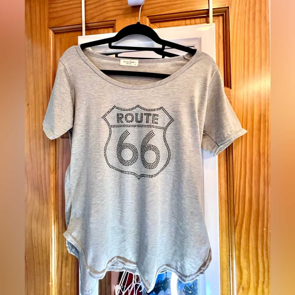 Women’s Route 66 rhinestone shirt.  Size L